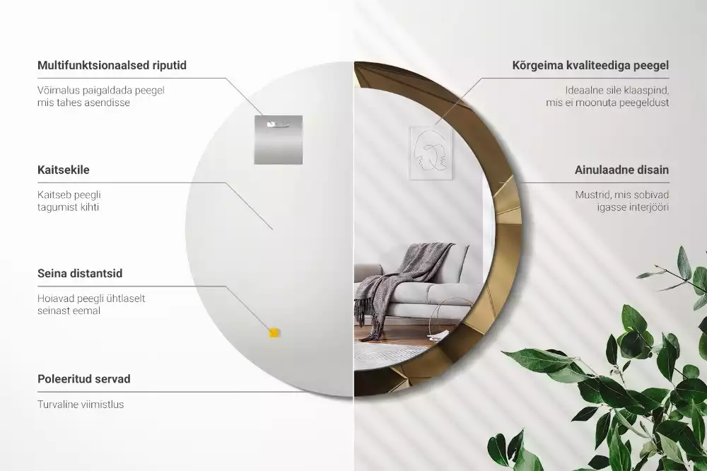 Espelho redondo decorativo Abstração moderna