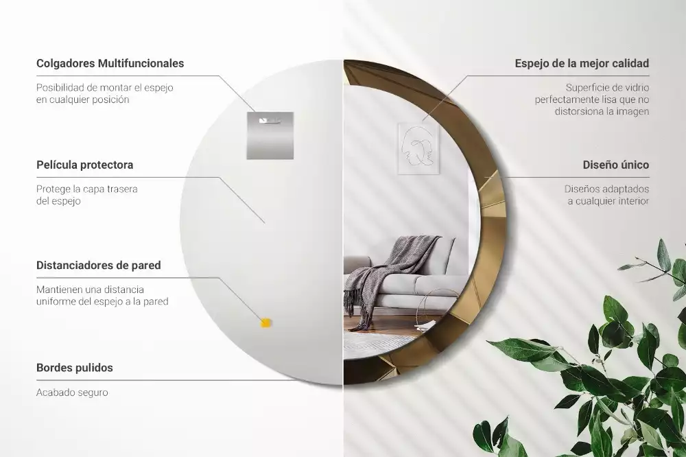 Espelho redondo decorativo Abstração moderna