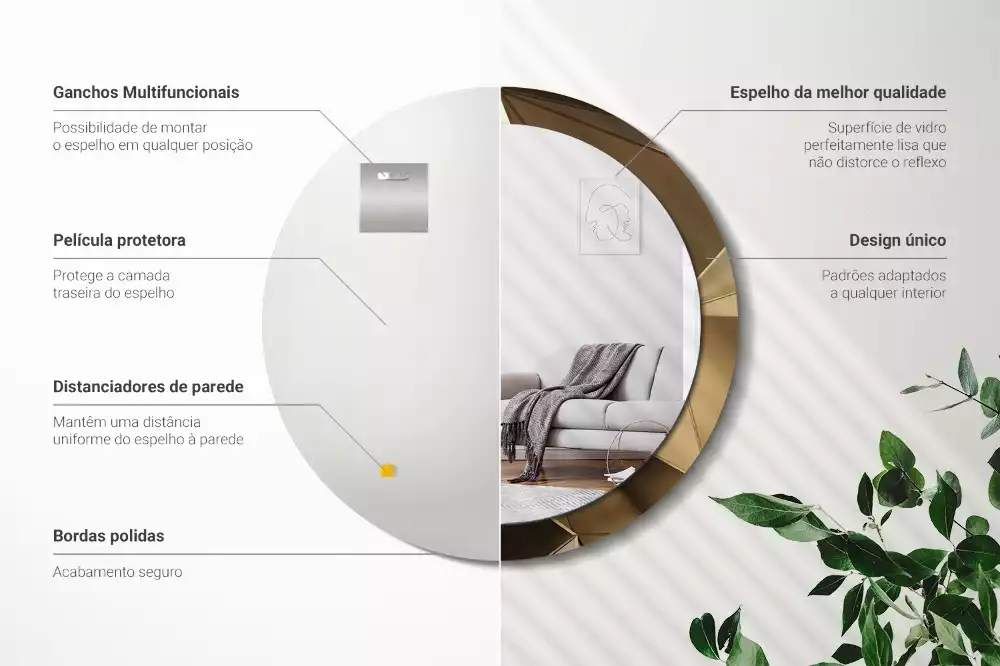 Espelho redondo decorativo Abstração moderna