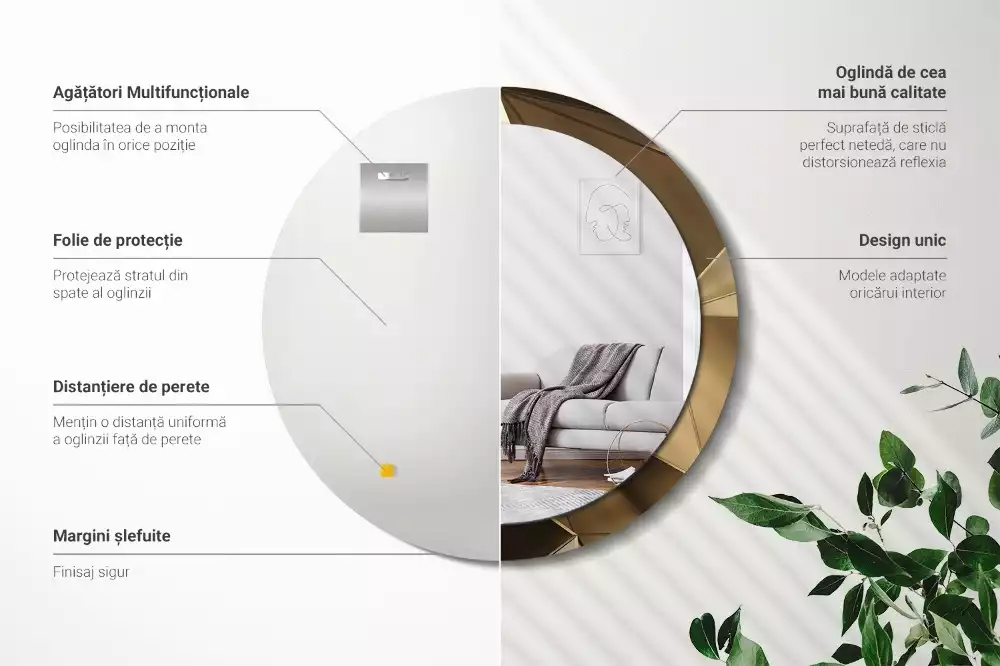 Espelho redondo decorativo Abstração moderna