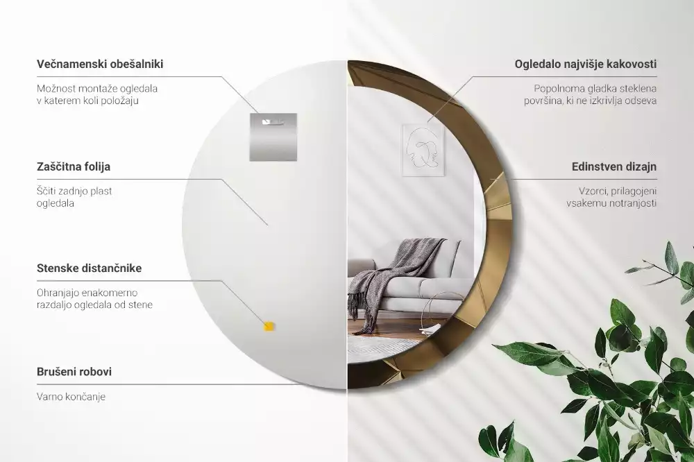 Espelho redondo decorativo Abstração moderna