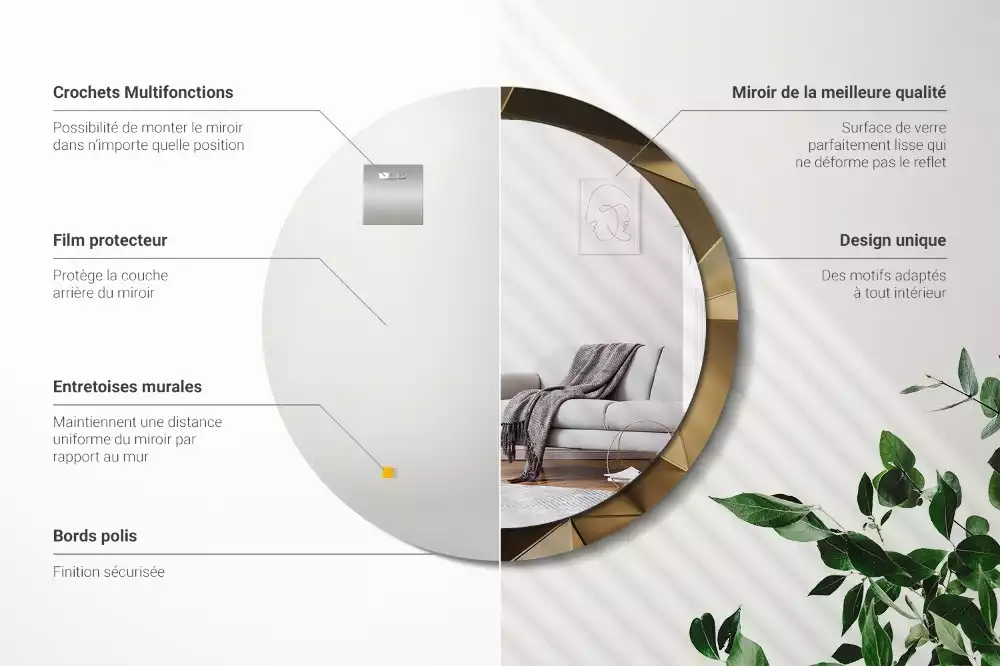 Espelho redondo decorativo Abstração moderna