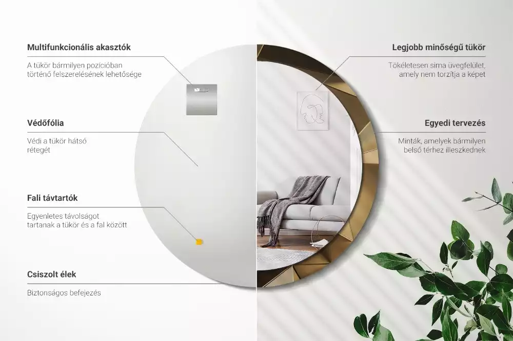 Espelho redondo decorativo Abstração moderna