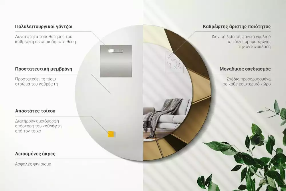 Espelho redondo decorativo Abstração moderna