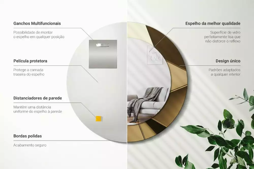 Espelho redondo decorativo Abstração moderna