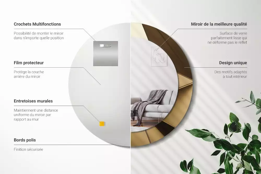 Espelho redondo decorativo Abstração moderna