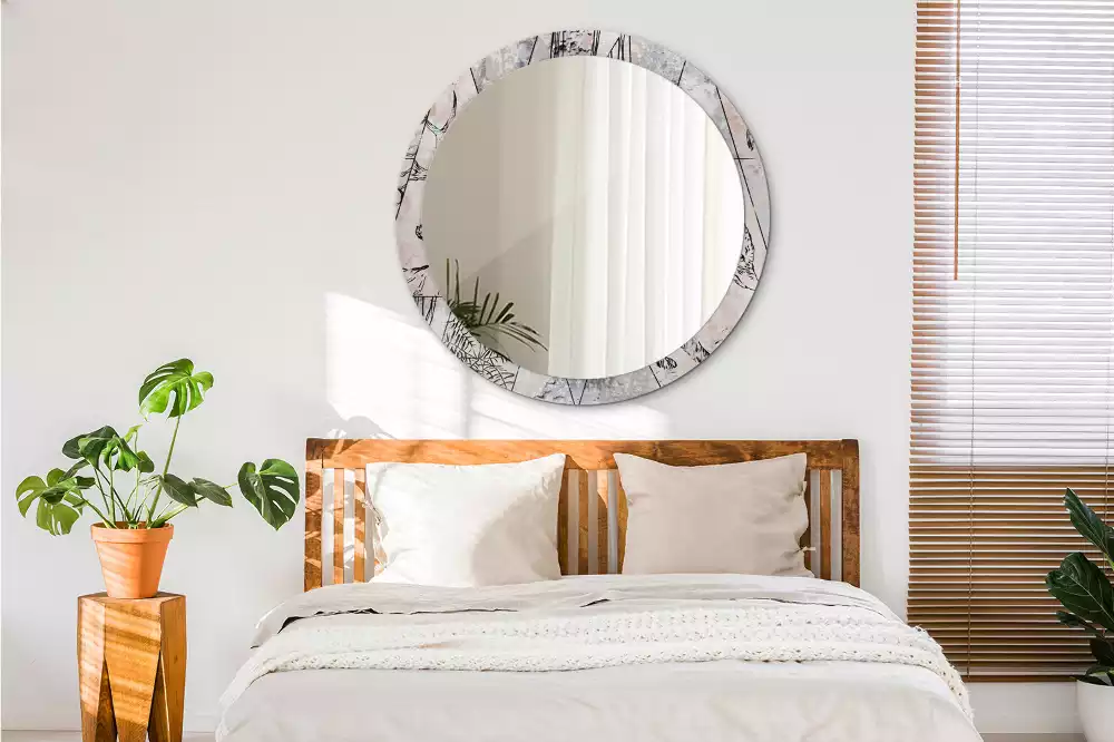 Espelho decorativo redondo Animais abstratos