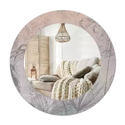 Espelho redondo decorativo Flores tropicais