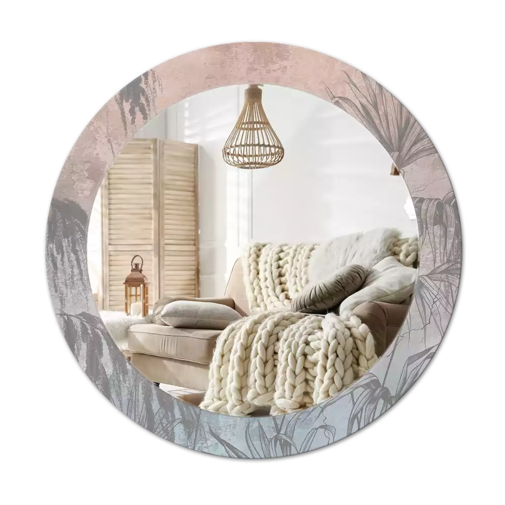 Espelho redondo decorativo Flores tropicais