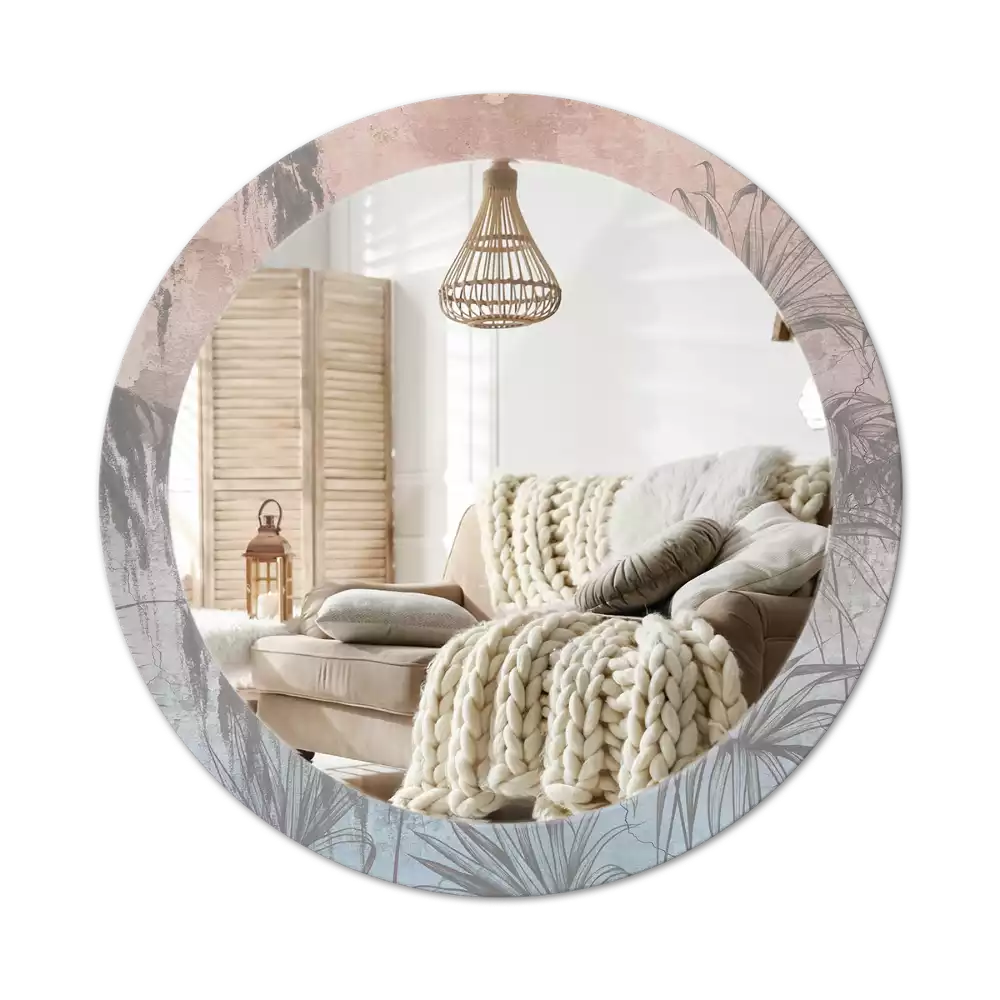 Espelho redondo decorativo Flores tropicais