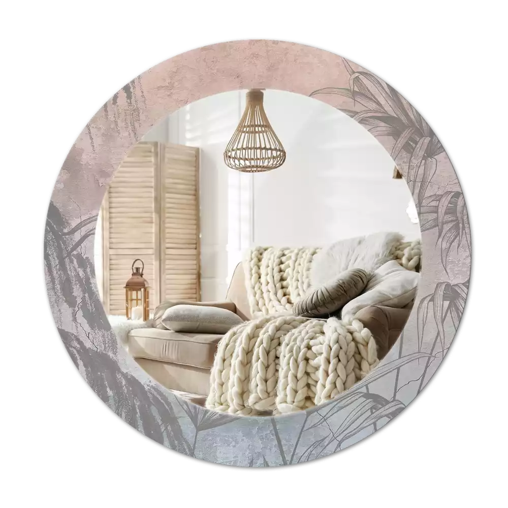 Espelho redondo decorativo Flores tropicais