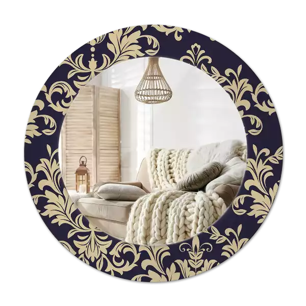 Espelho redondo decorativo Padrão floral
