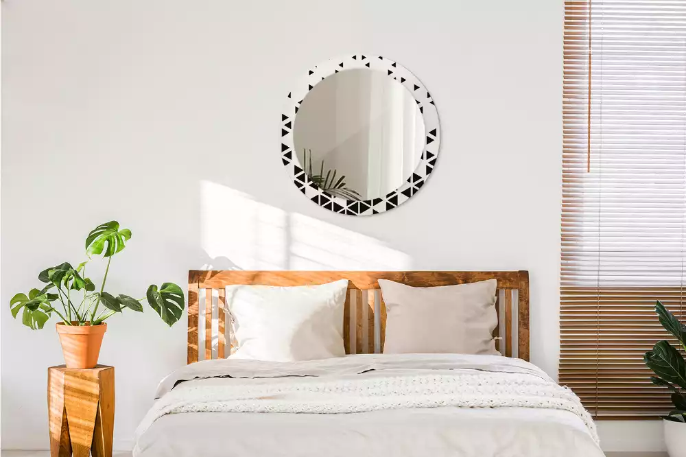 Espelho decorativo redondo Abstração geométrica
