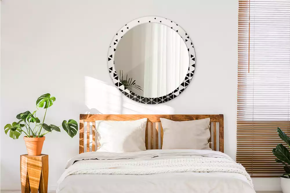 Espelho decorativo redondo Abstração geométrica