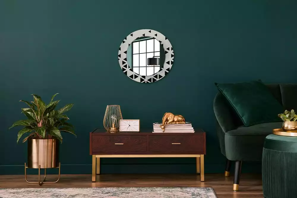 Espelho decorativo redondo Abstração geométrica