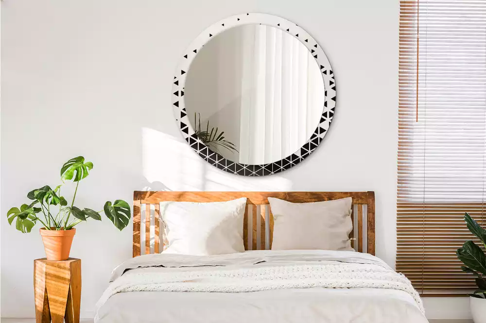 Espelho decorativo redondo Abstração geométrica