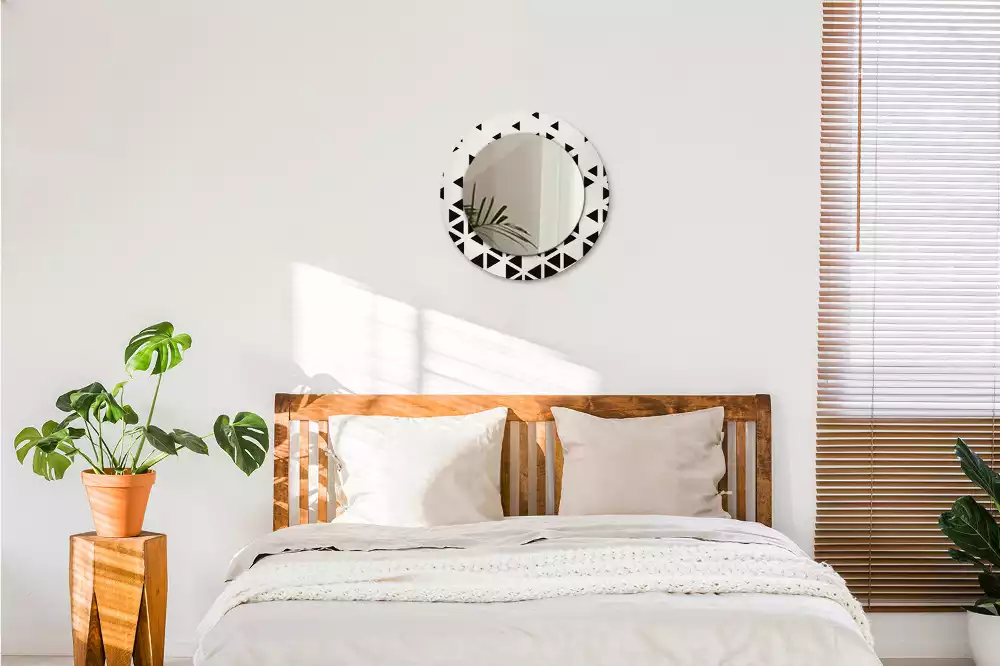 Espelho decorativo redondo Abstração geométrica