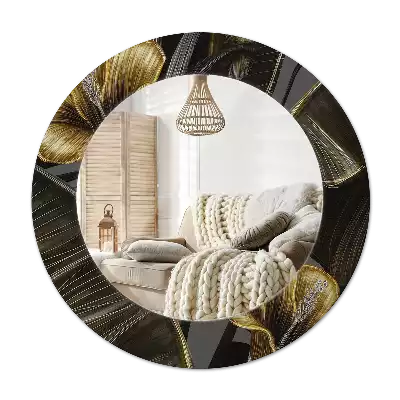 Espelho redondo decorativo Flores de hibisco