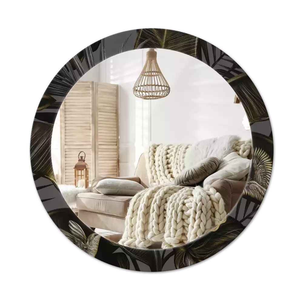 Espelho redondo decorativo Flores de hibisco