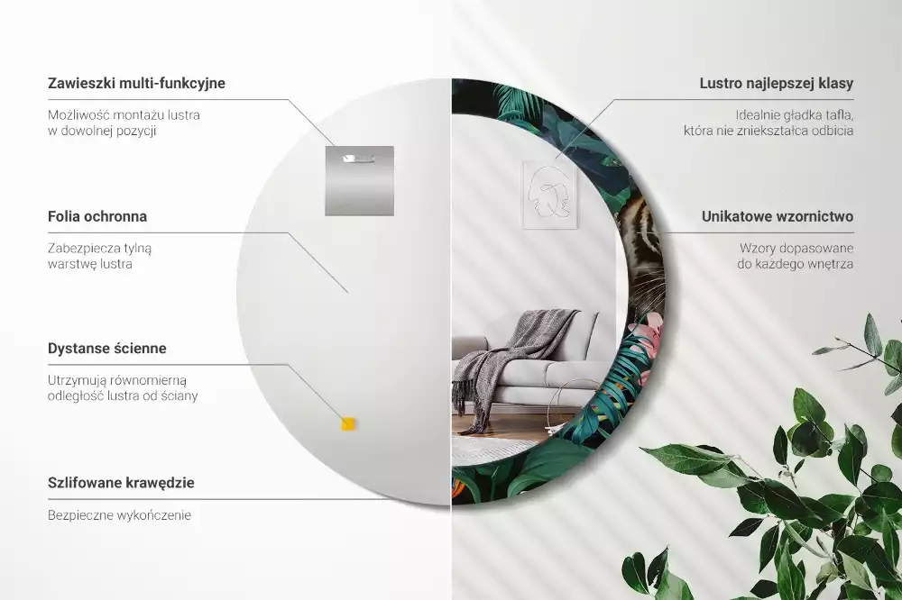 Espelho decorativo redondo Selva Vintage