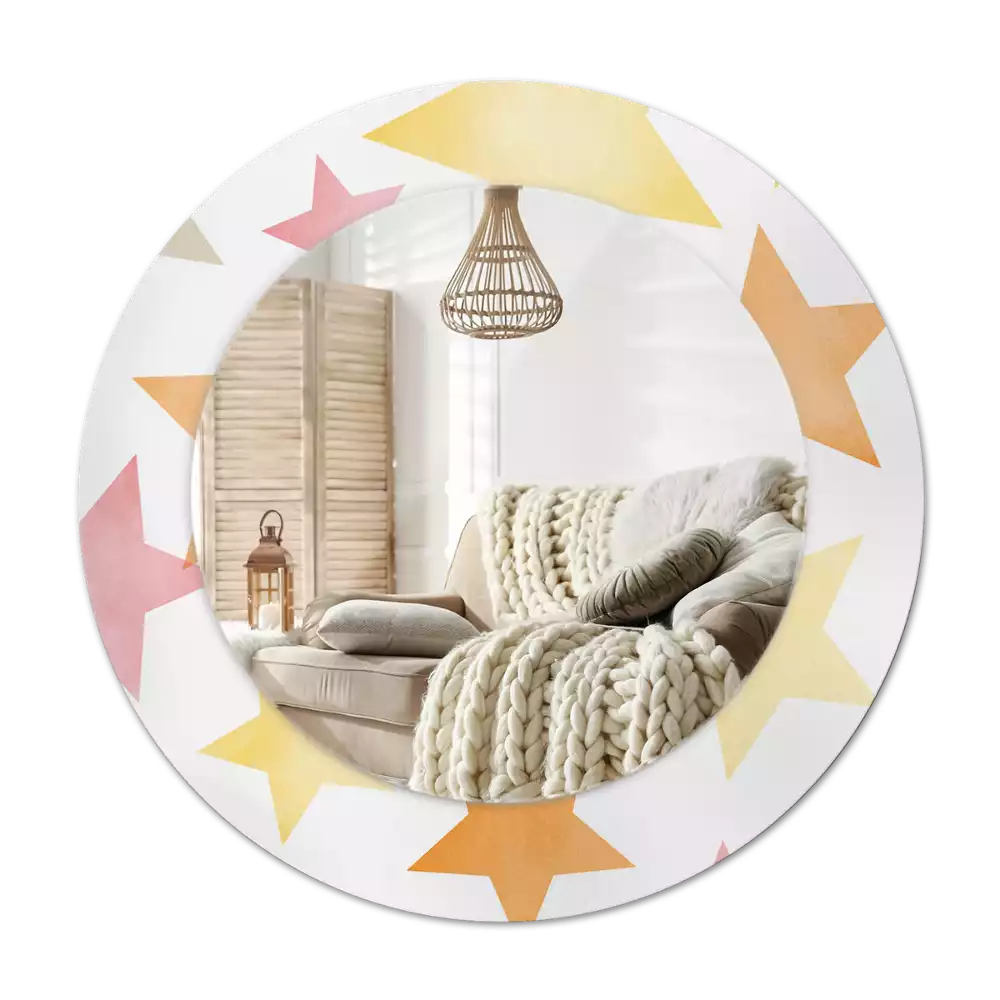 Espelho decorativo redondo Estrelas pastel
