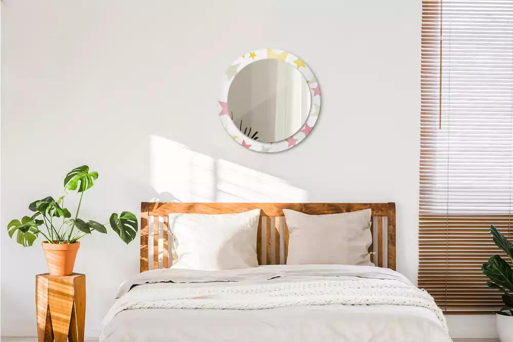 Espelho decorativo redondo Estrelas pastel