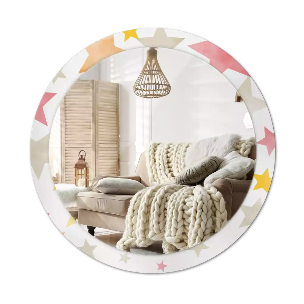 Espelho decorativo redondo Estrelas pastel