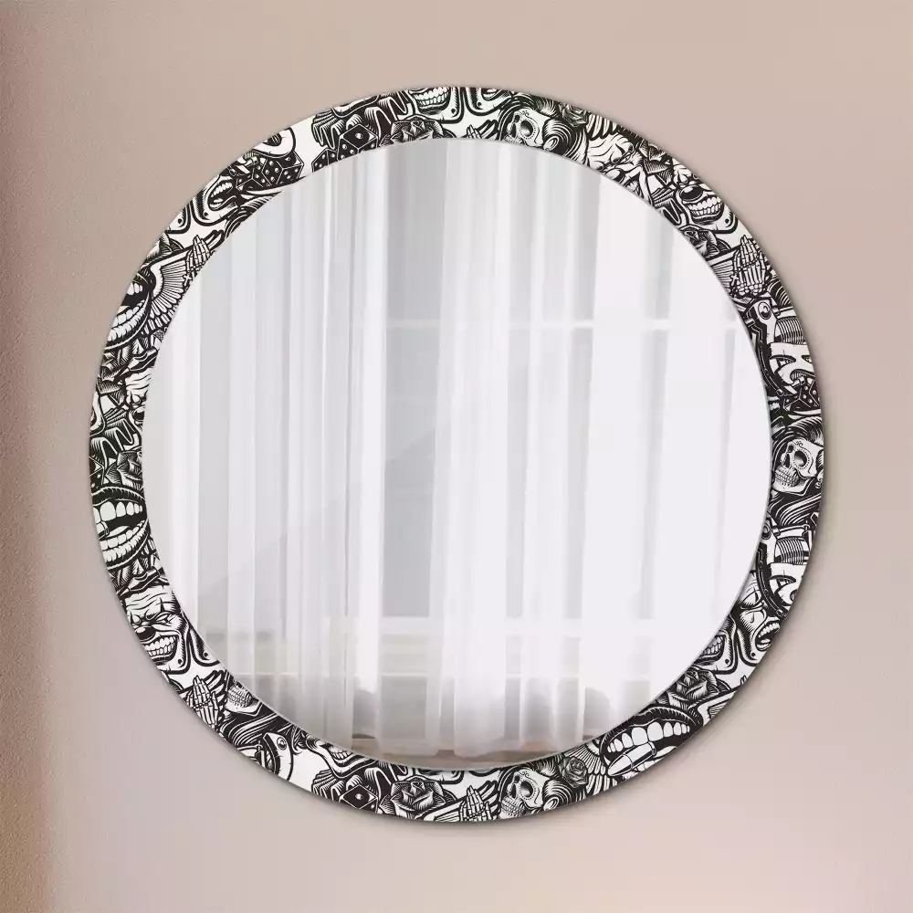 Espelho redondo decorativo Palhaços de grafite