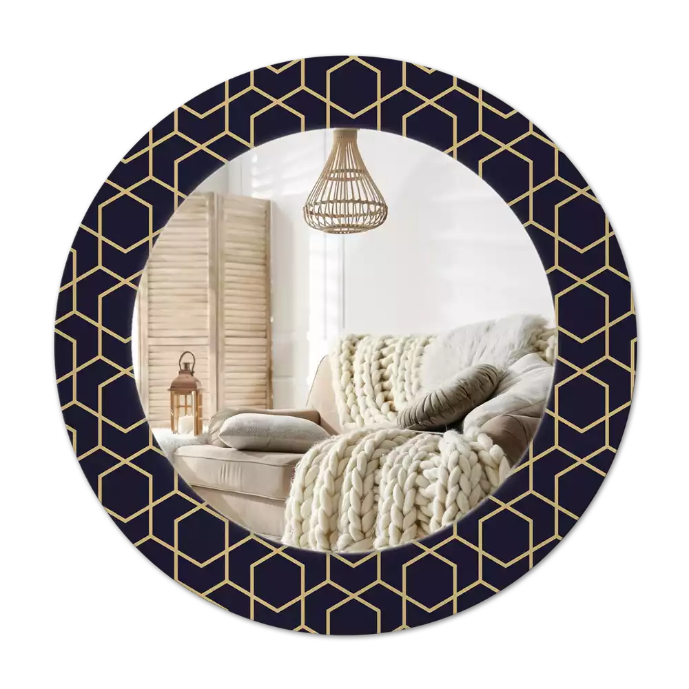 Espelho decorativo redondo Abstrato geométrico