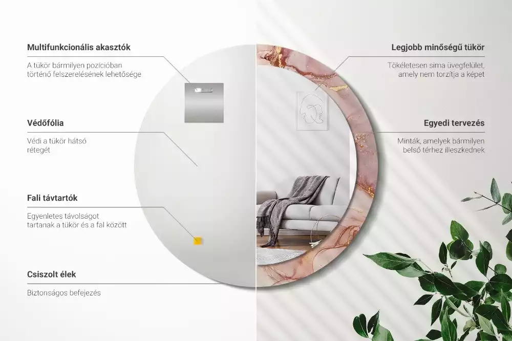 Espelho redondo decorativo Fluido abstrato