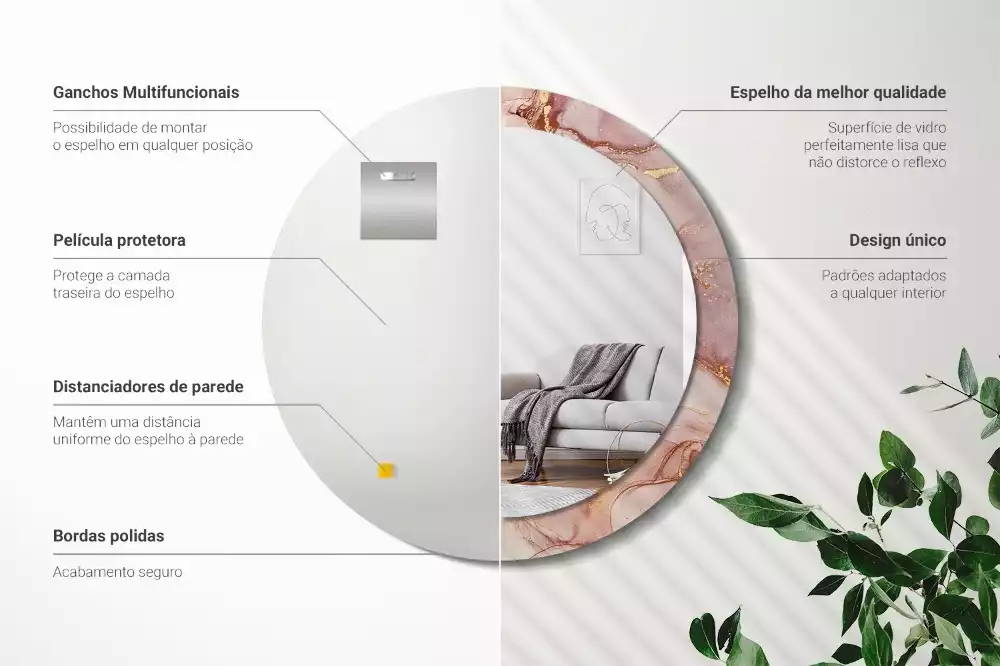 Espelho redondo decorativo Fluido abstrato