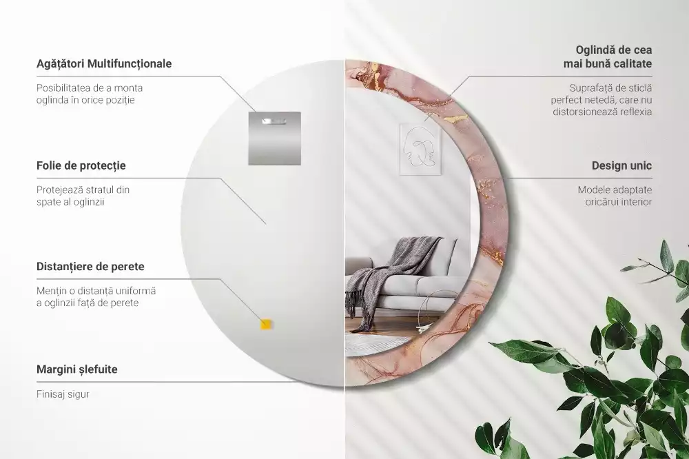 Espelho redondo decorativo Fluido abstrato