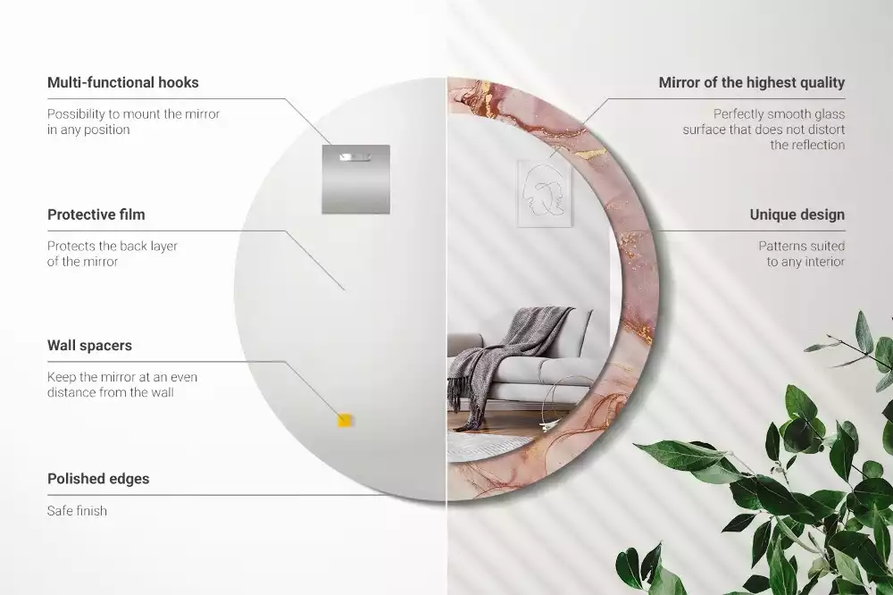 Espelho redondo decorativo Fluido abstrato