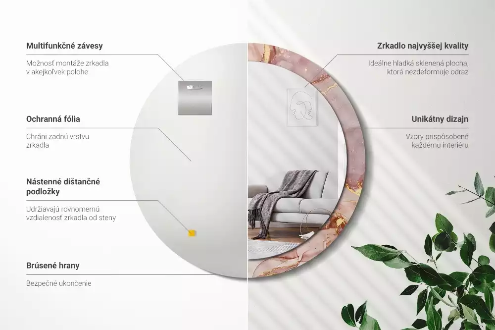 Espelho redondo decorativo Fluido abstrato