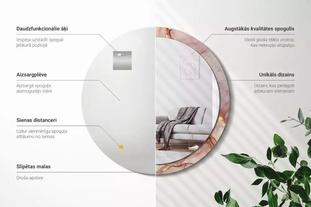 Espelho redondo decorativo Fluido abstrato