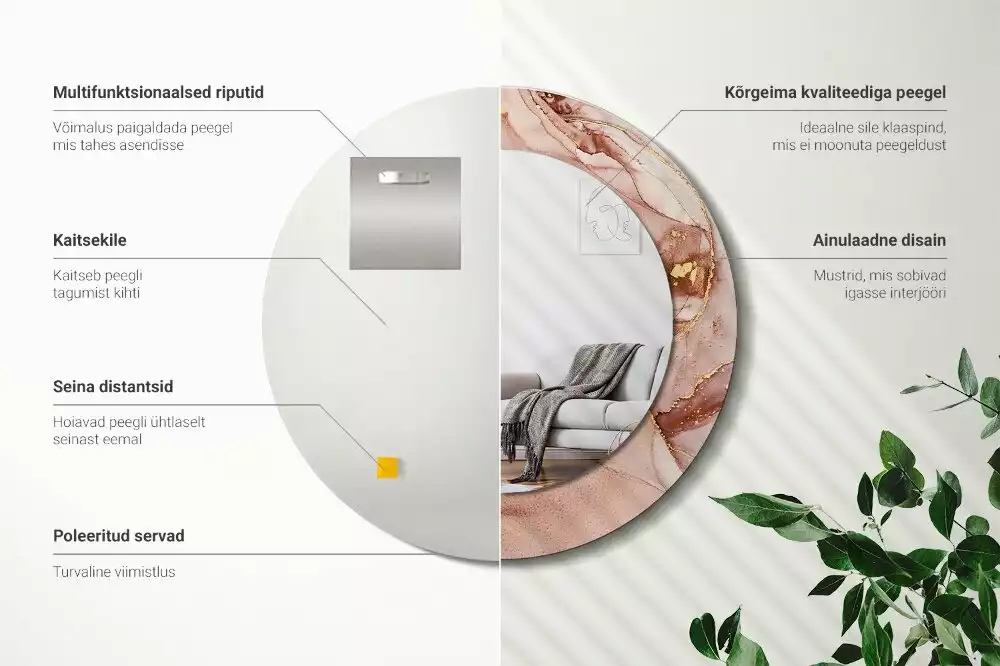 Espelho redondo decorativo Fluido abstrato