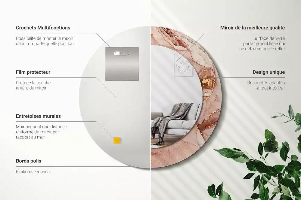 Espelho redondo decorativo Fluido abstrato