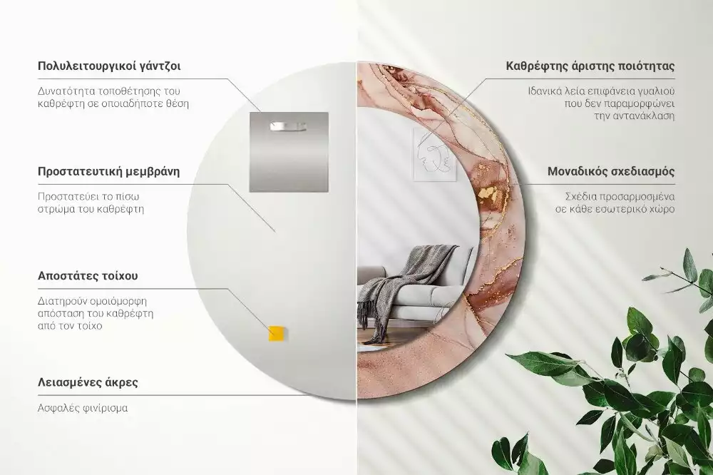 Espelho redondo decorativo Fluido abstrato