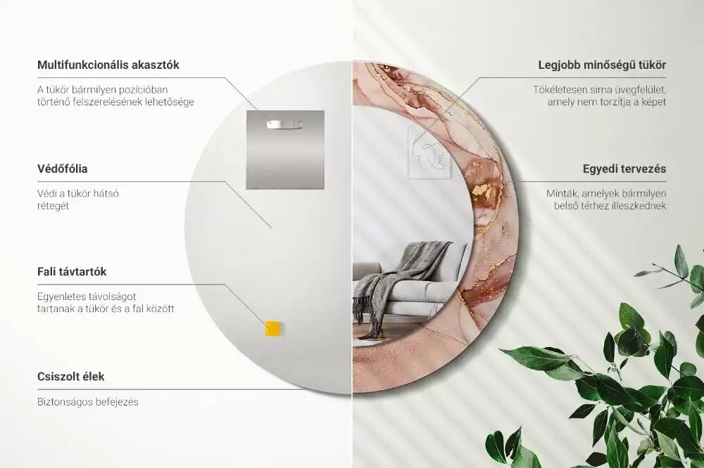 Espelho redondo decorativo Fluido abstrato