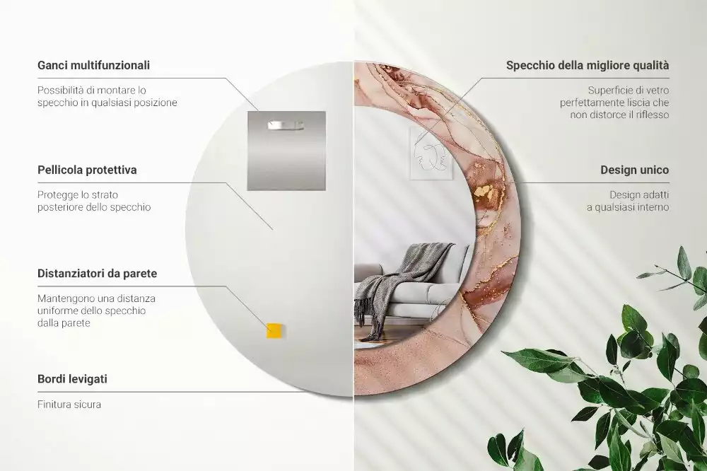 Espelho redondo decorativo Fluido abstrato