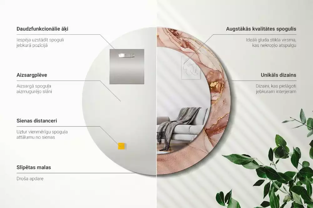 Espelho redondo decorativo Fluido abstrato