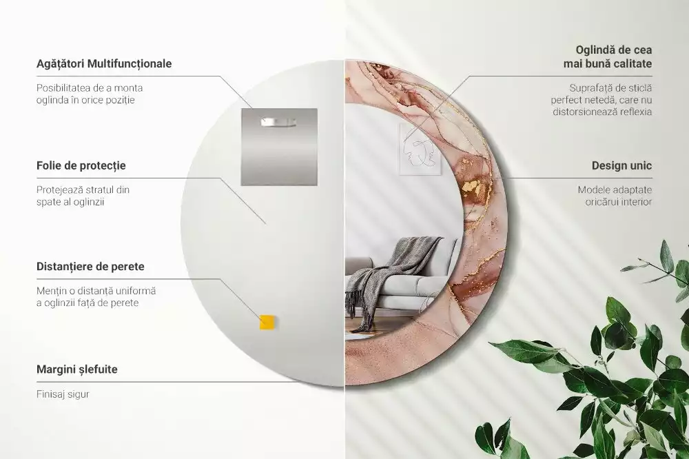 Espelho redondo decorativo Fluido abstrato