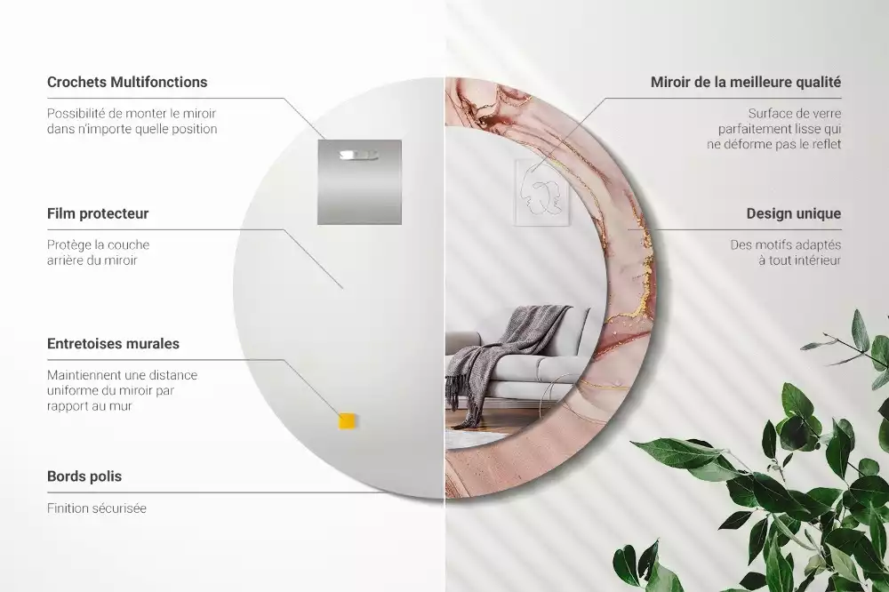 Espelho redondo decorativo Fluido abstrato