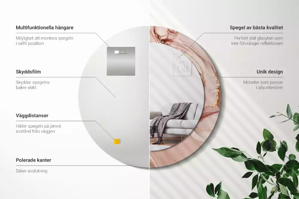 Espelho redondo decorativo Fluido abstrato