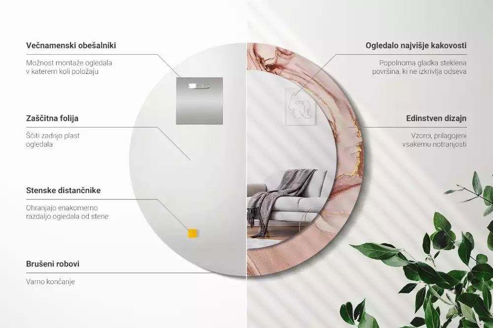 Espelho redondo decorativo Fluido abstrato