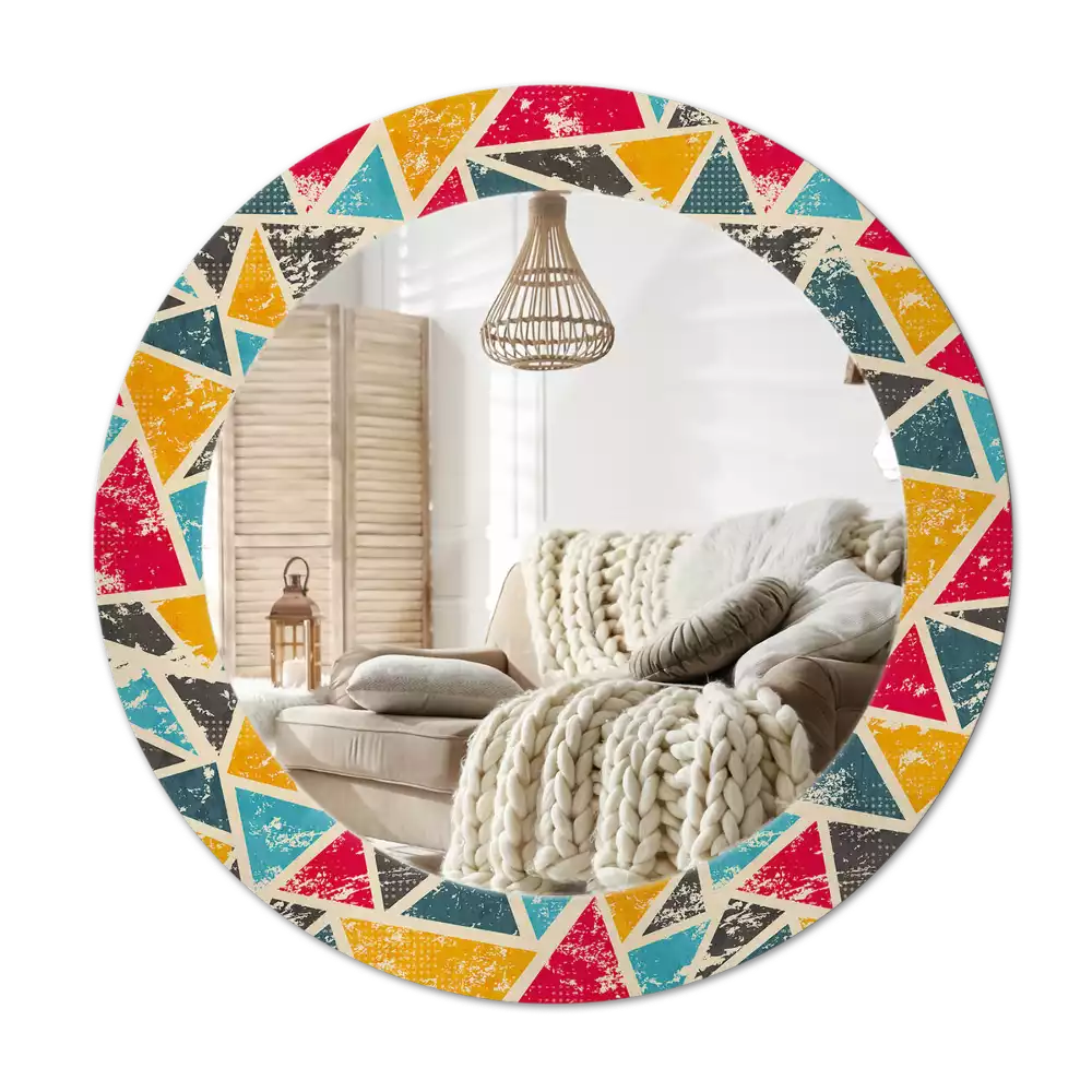 Espelho decorativo redondo Composição retrô