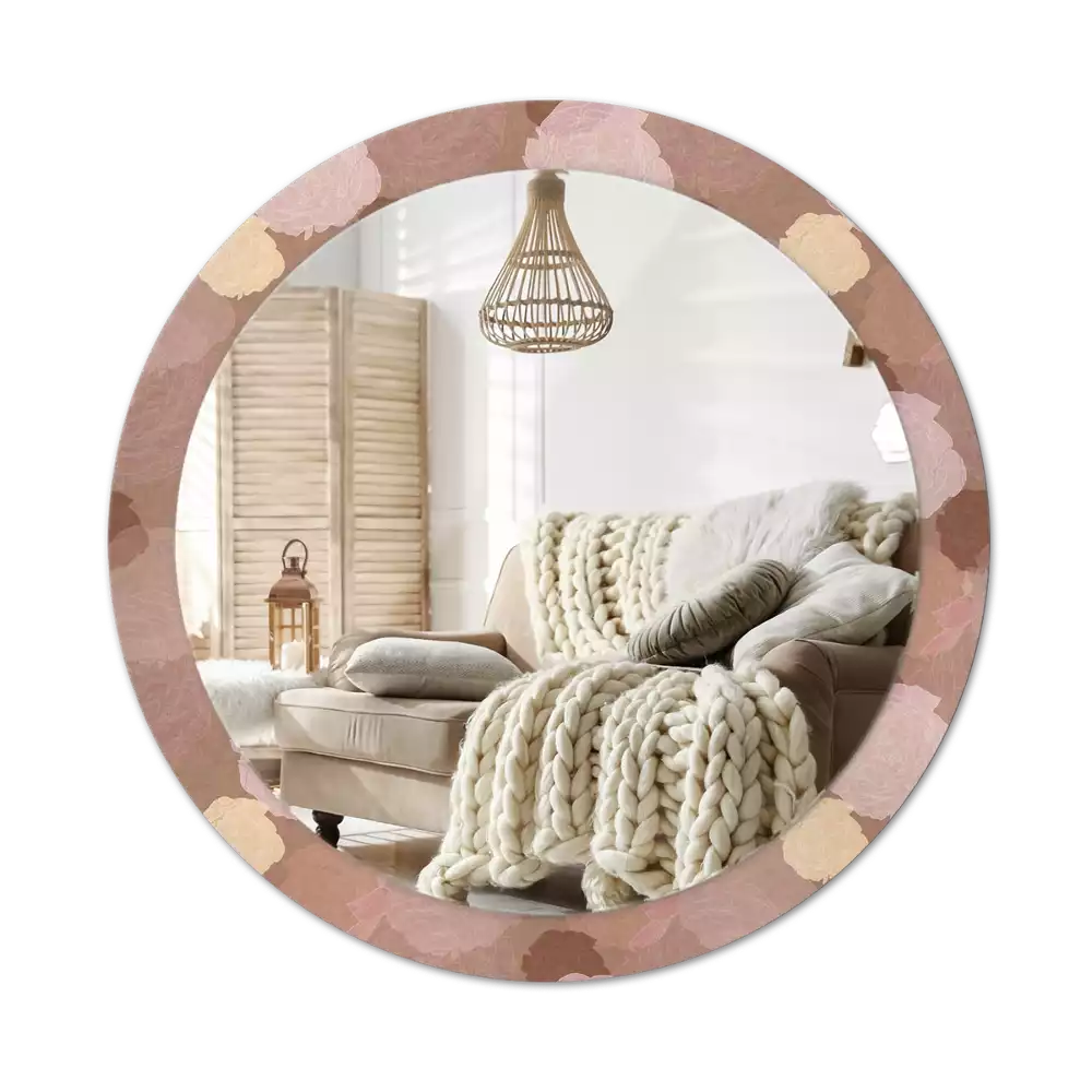 Espelho decorativo redondo Composição de rosas