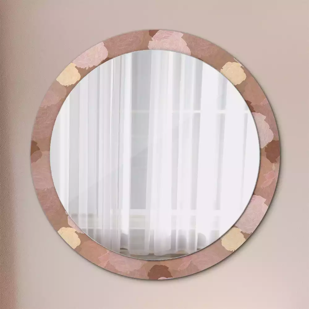 Espelho decorativo redondo Composição de rosas