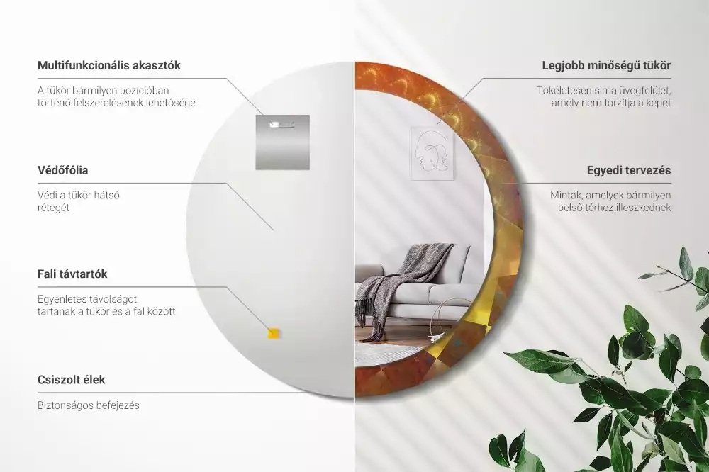 Espelho decorativo redondo Abstração espiral