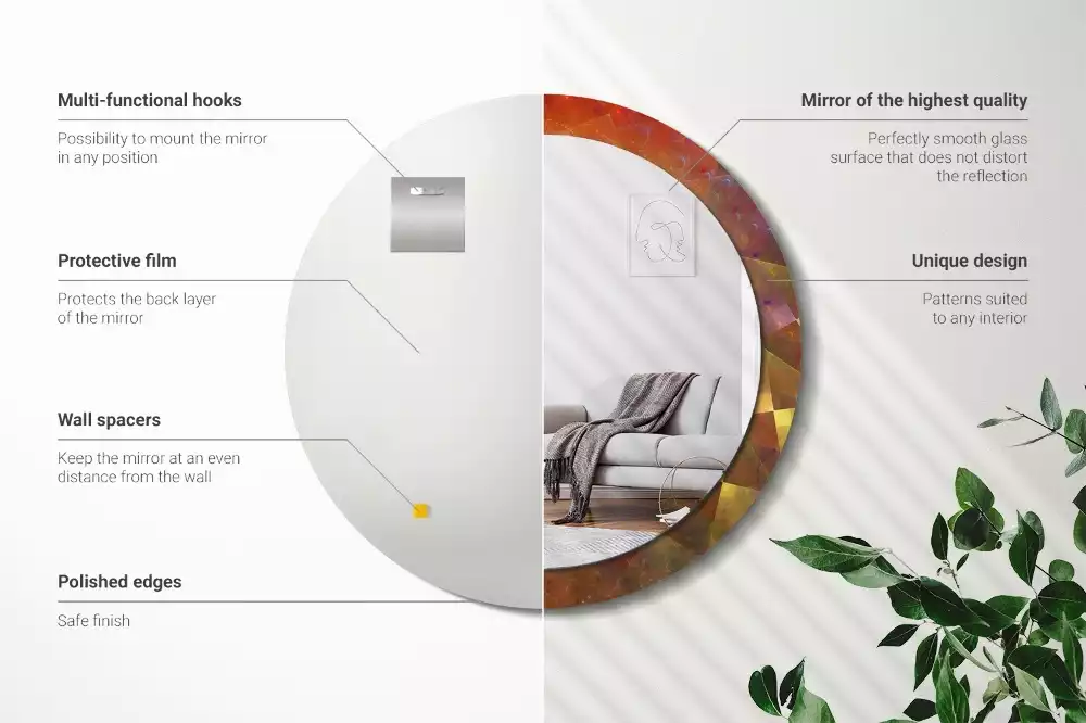 Espelho decorativo redondo Abstração espiral